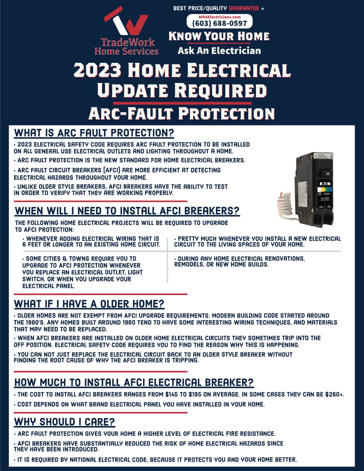 Home electrical Arc fault protection explained with install locations